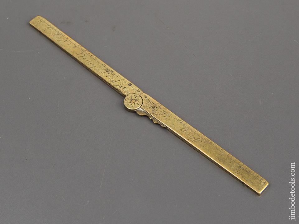 RARE Three inch C. LANGLOIS PARIS Brass Sector Rule - 80263U