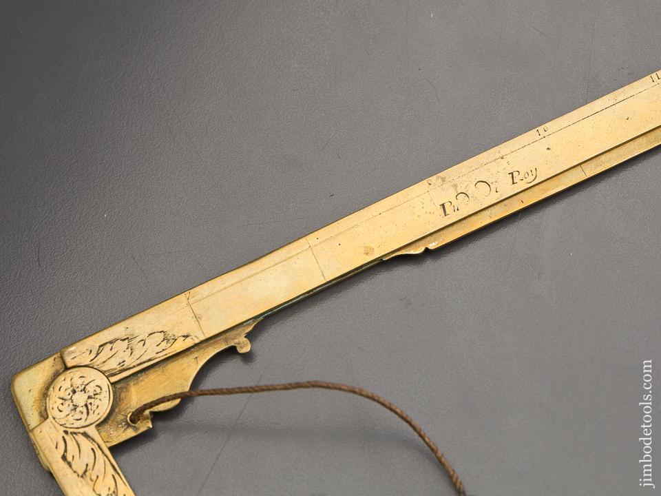 Rare! CHAPOTOT 1670-1721 Brass Folding Square with Plumb Level - 80267U