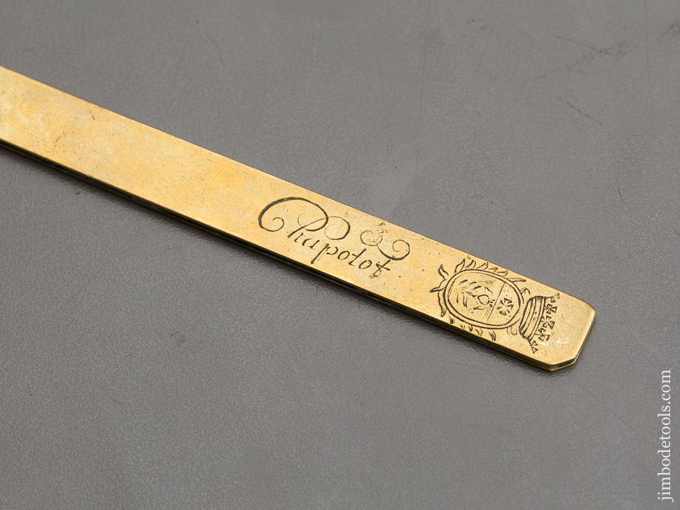 Rare! CHAPOTOT 1670-1721 Brass Folding Square with Plumb Level - 80267U