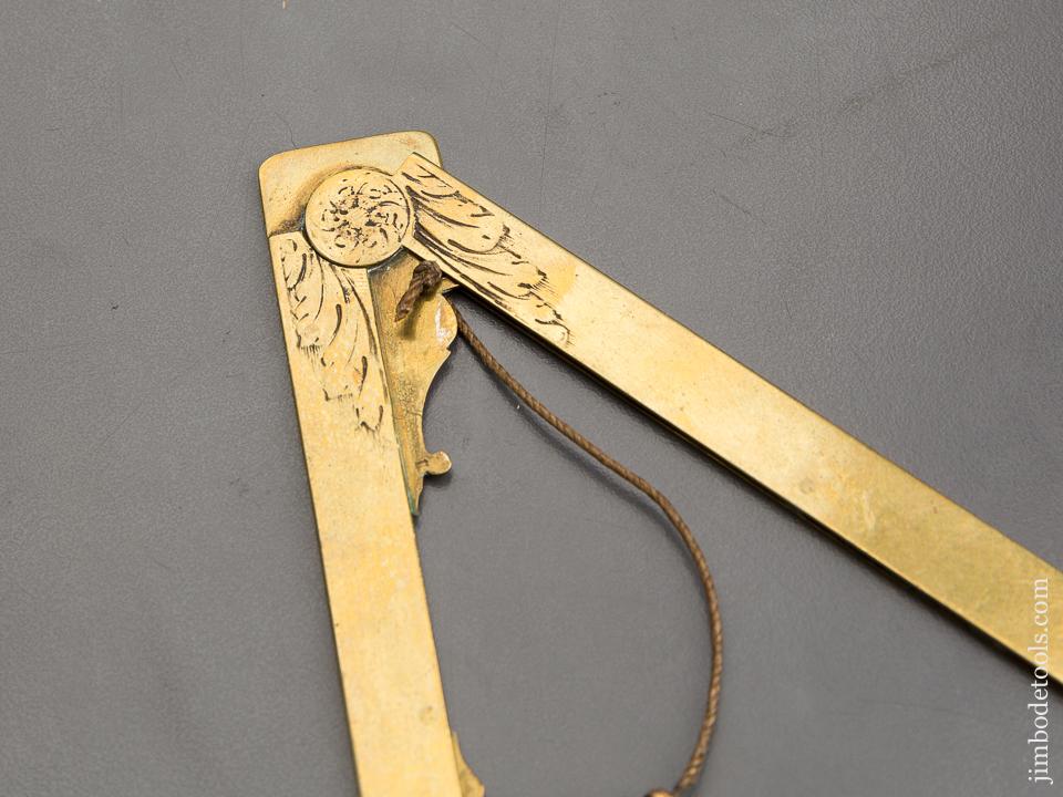 Rare! CHAPOTOT 1670-1721 Brass Folding Square with Plumb Level - 80267U