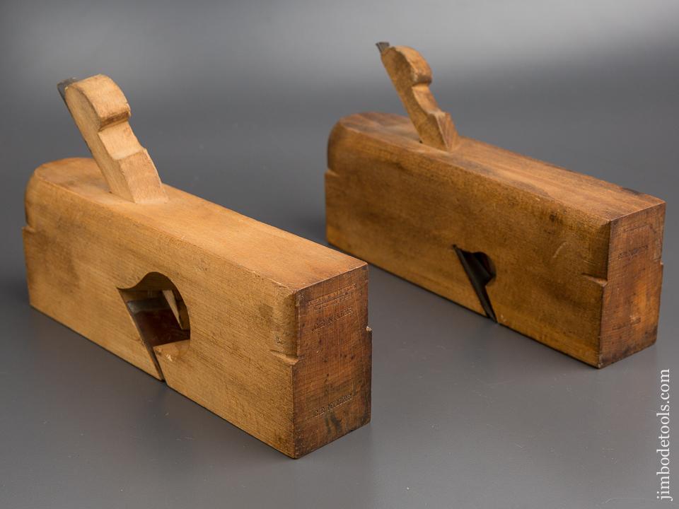 RARE Pair of Right and Left-handed Rabbet Planes by J.F. & G.M. LINDSEY circa 1856-79 Huntington, MA Extra Fine! - 80342