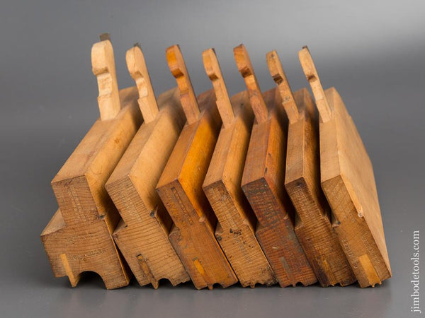 Crisp Side Bead Set of Seven Planes by J.F. & G.M. LINDSEY circa 1856-79 Huntington, MA - 80357