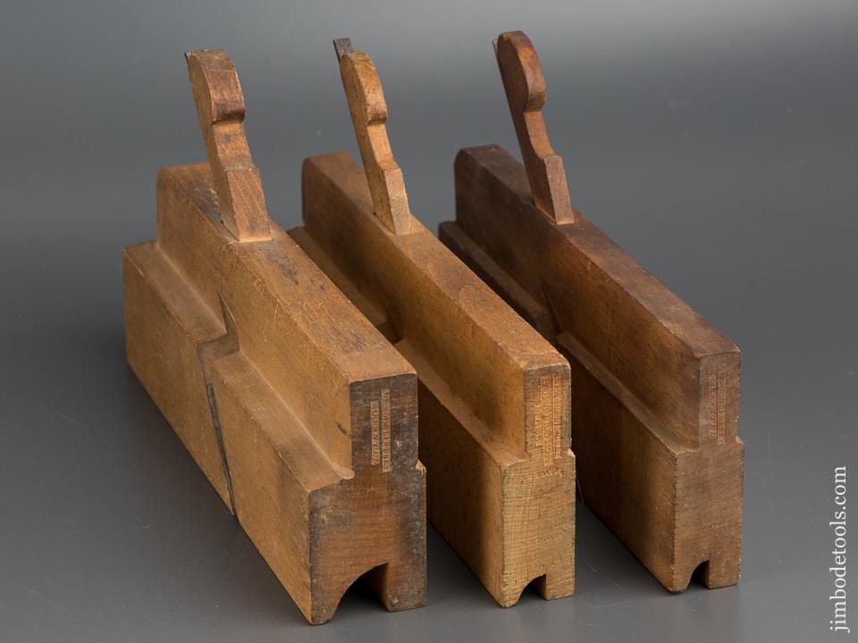 Three Case Molding Planes by J.F. & G.M. LINDSEY HUNTINGTON MA circa 1856-79 GOOD+ - 80358