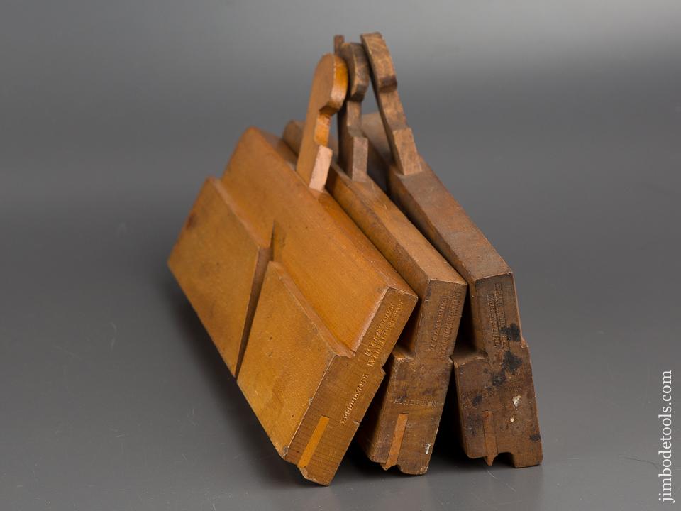 Three Side Bead Molding Planes by J.F. & G.M. LINDSEY Huntington, MA circa 1856-79 GOOD++ - 80359