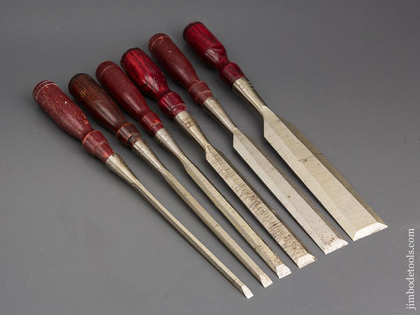 UNUSED! Set of Six STANLEY No. 720 Chisels - 80375