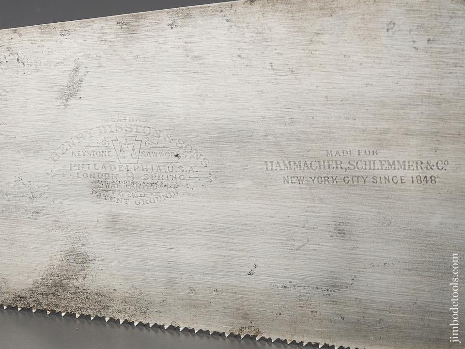 RARE! 9 point 24 inch DISSTON No. 9 London Spring Crosscut Hand Saw EXTRA FINE - 80377