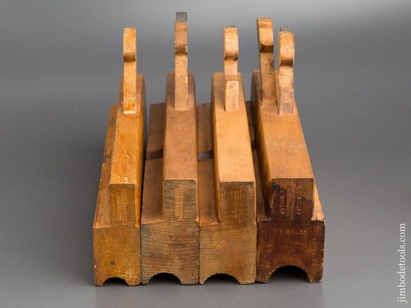 Graduated Set of Four Nosing Planes by J.F. & G.M. LINDSEY circa 1856-79 Huntington, MA - 80382