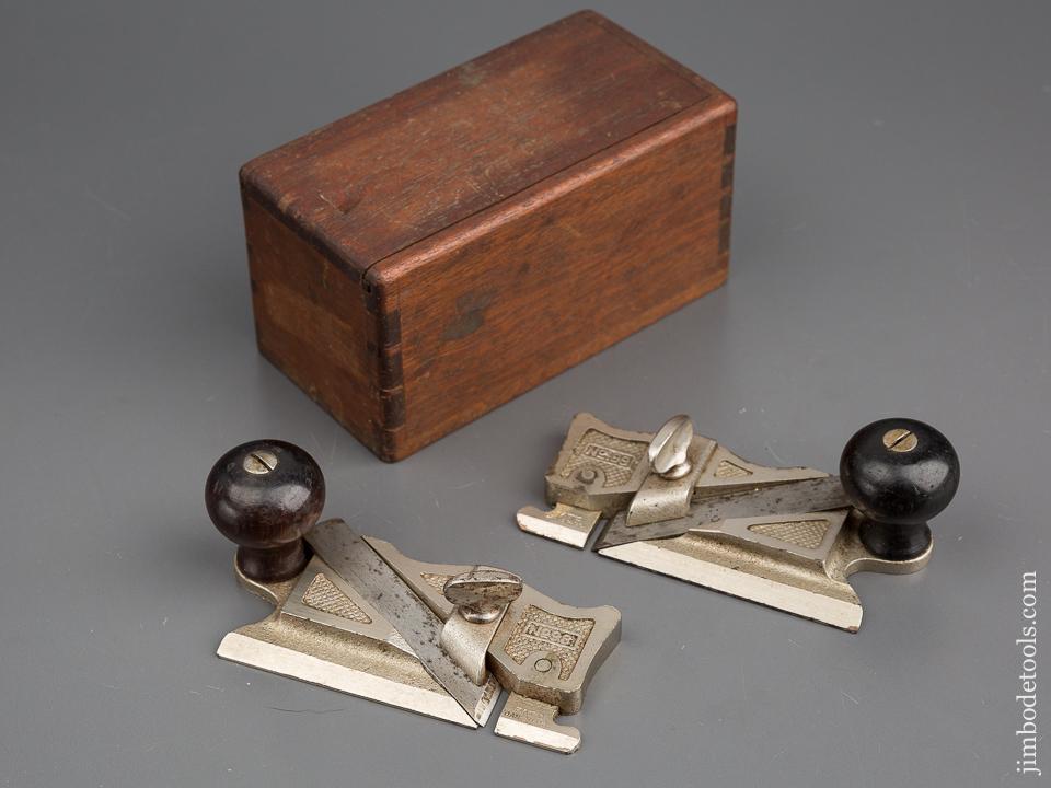 STANLEY No. 98 & 99 Side Rabbet Planes in Custom Wooden Box FINE - 