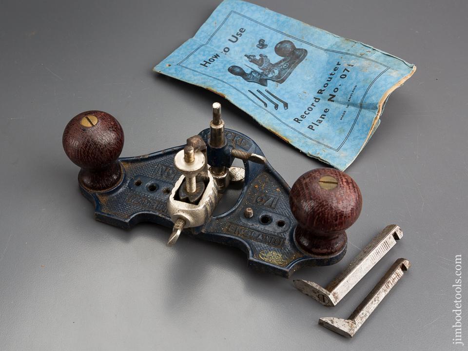 RECORD No. 071 Router Plane 100% COMPLETE with Instructions - 80396