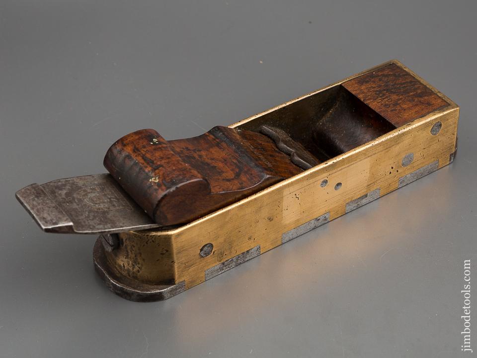 Fabulous Gunmetal Dovetailed To Steel Sole Miter Plane - 80508U