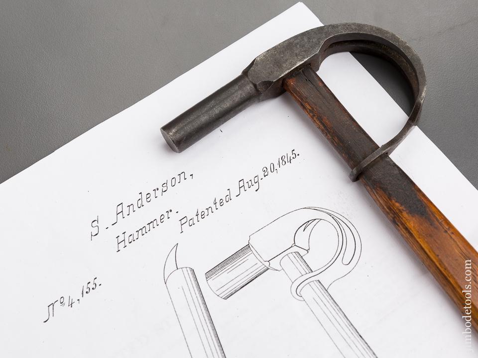 SOLOMON ANDERSON Patent August 20, 1845 Wrap Around Five ounce Hammer - EXCELSIOR 94190