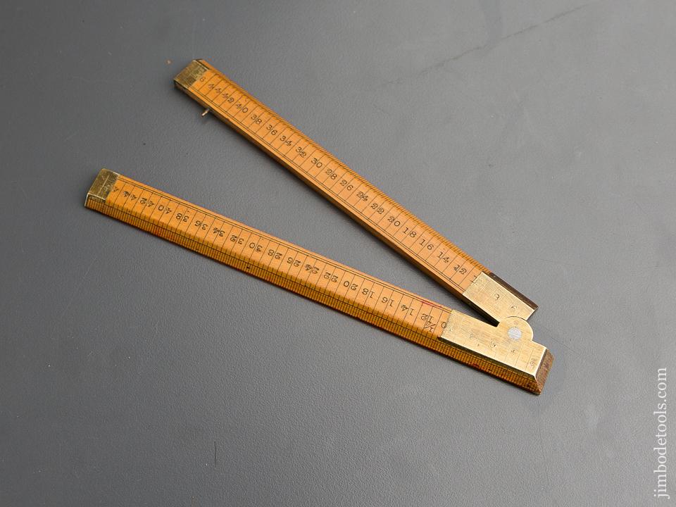 MINT Six inch PRESTON Boxwood and Brass Folding Tailor's Square - 80527U