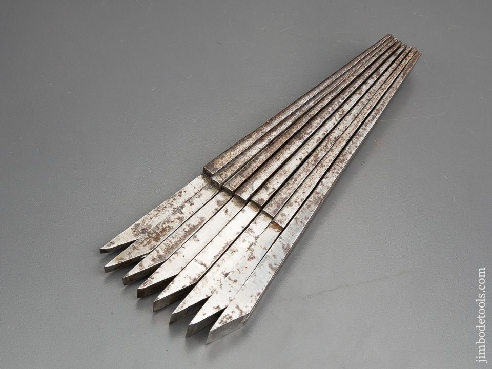 User Set of 8 MOULSON BROTHERS Graduated Plow Plane Irons - 80565