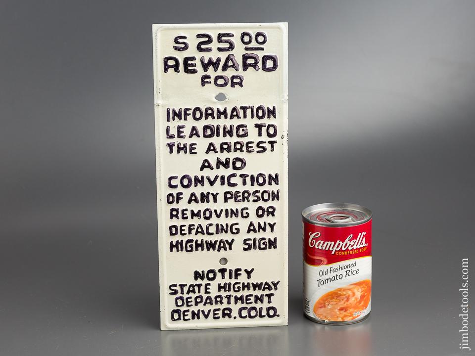 4 5/8 x 11 1/8 inch Metal Denver, CO Highway Department Sign - 80583