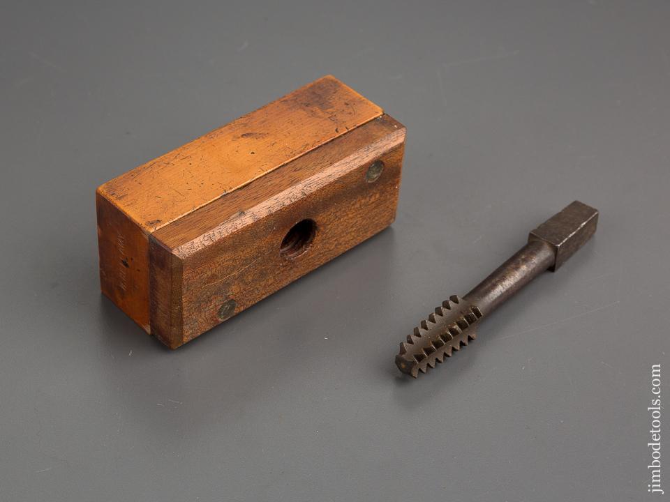 Early 5/8 inch Boxwood Thread Box and Tap - 80586