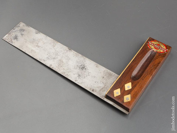 7 1/2 inch MATHIESON Rosewood and Brass Try Square with Decal - 80590