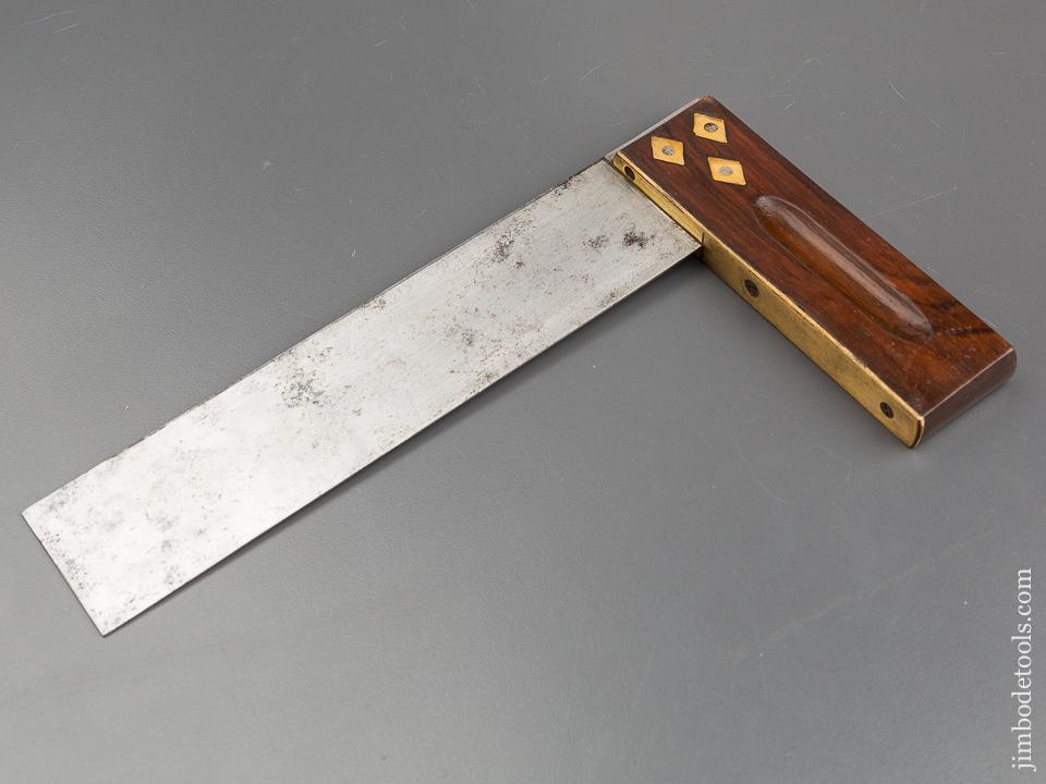 7 1/2 inch MATHIESON Rosewood and Brass Try Square with Decal - 80590