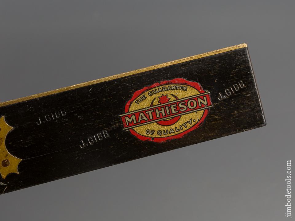 Twelve inch MATHIESON Ebony and Brass Square with Decal - 80591