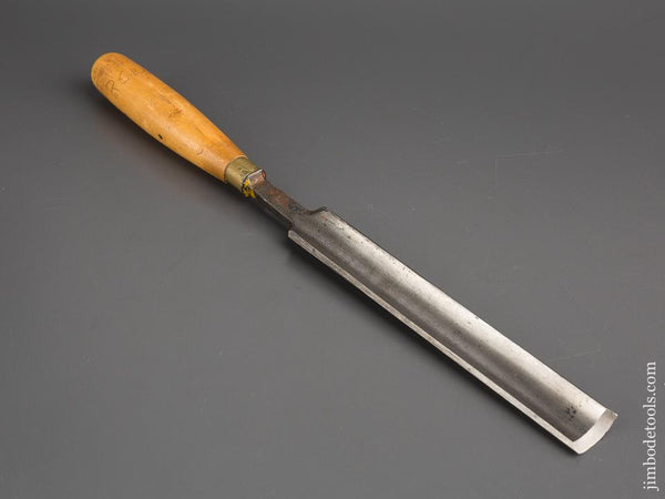1 x 14 1/4 inch MAWHOOD Boxwood Handled No. 2 Sweep Tang Gouge - 80592