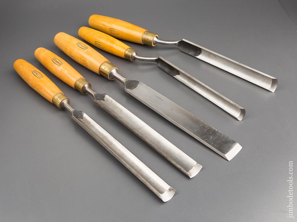 Set of Five Minty MARPLES Boxwood Handled Gouges - 80593