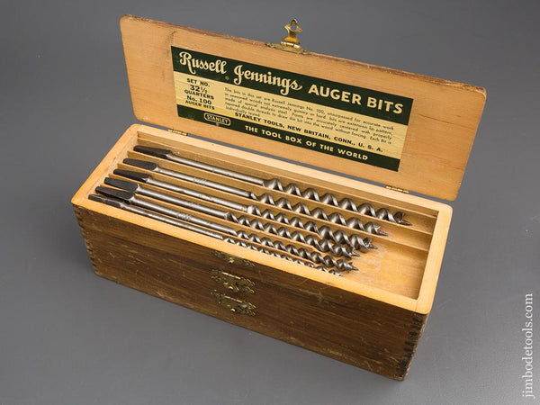 Complete Set of 13 RUSSELL JENNINGS Auger Bits in Original 3 Tiered Box - 80596