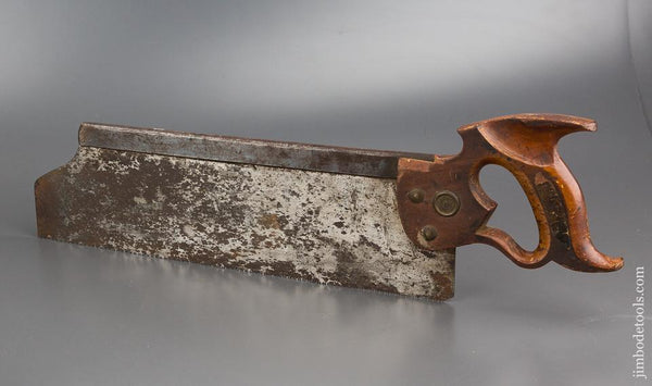 Crisp REAGAN's Patent DISSTON No. 9 Improved Back Saw with Ergonomic Handle - 80598