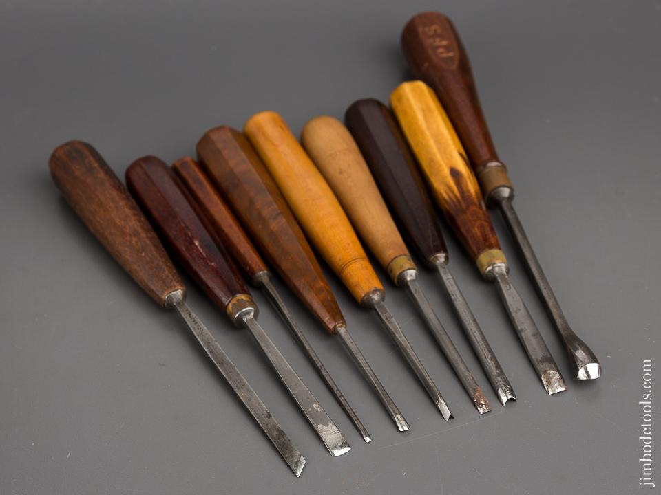 Nine BUCK BROTHERS Carving Gouges - 80614