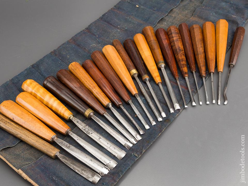 21 Carving Chisels in Roll - 80615