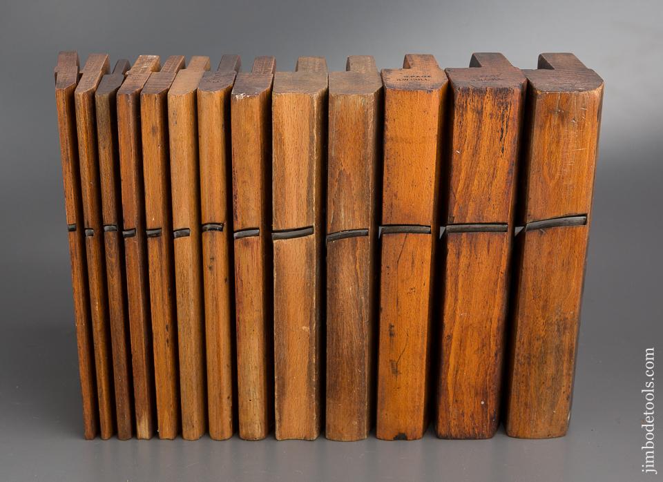 Set of 13 Hollows & Rounds Moulding Planes by MOSELEY circa 1809-1914 London - 80628