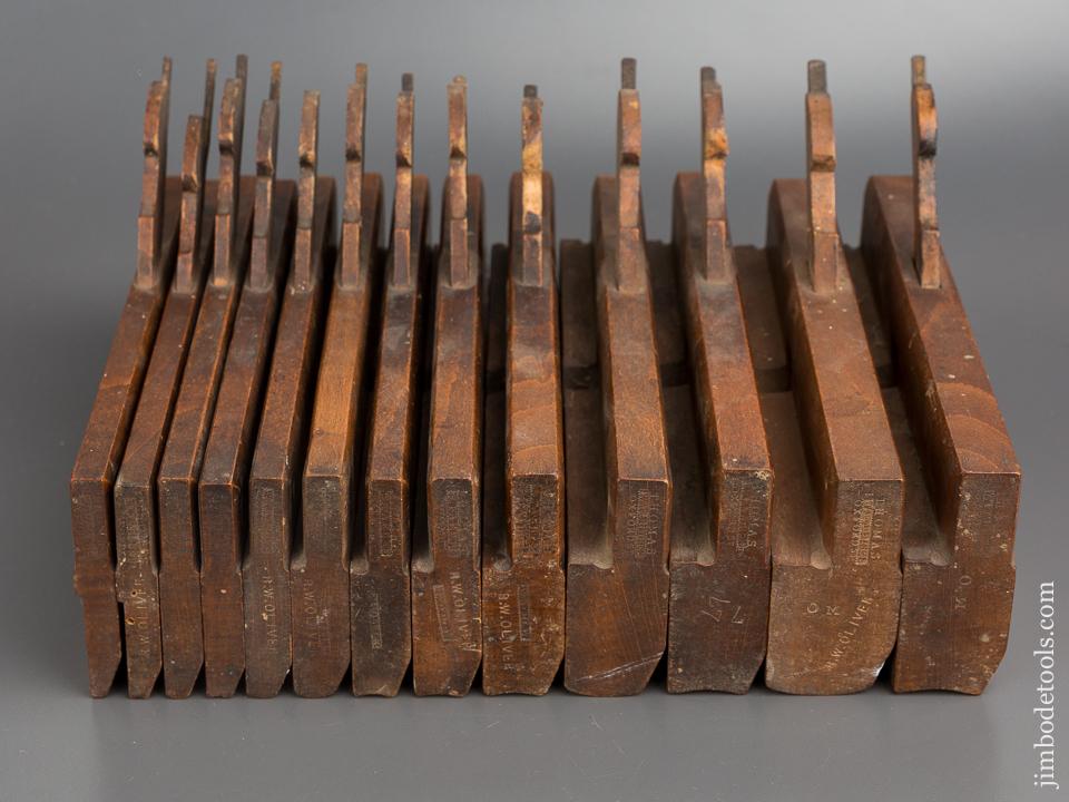 Set of 13 Hollows & Rounds Moulding Planes by W. PARKES circa 1823-35 Birmingham - 80629