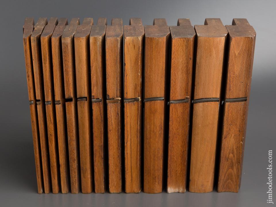 Set of 13 Hollows & Rounds Moulding Planes by W. PARKES circa 1823-35 Birmingham - 80629