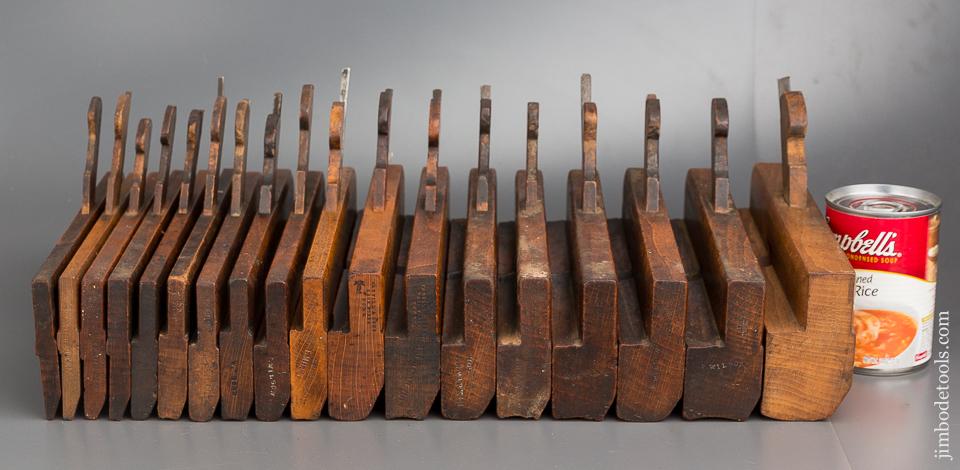 Complete Working Set of 18 Hollows & Rounds Moulding Planes with Five Matched Pairs 2-18 EVENS - 80655