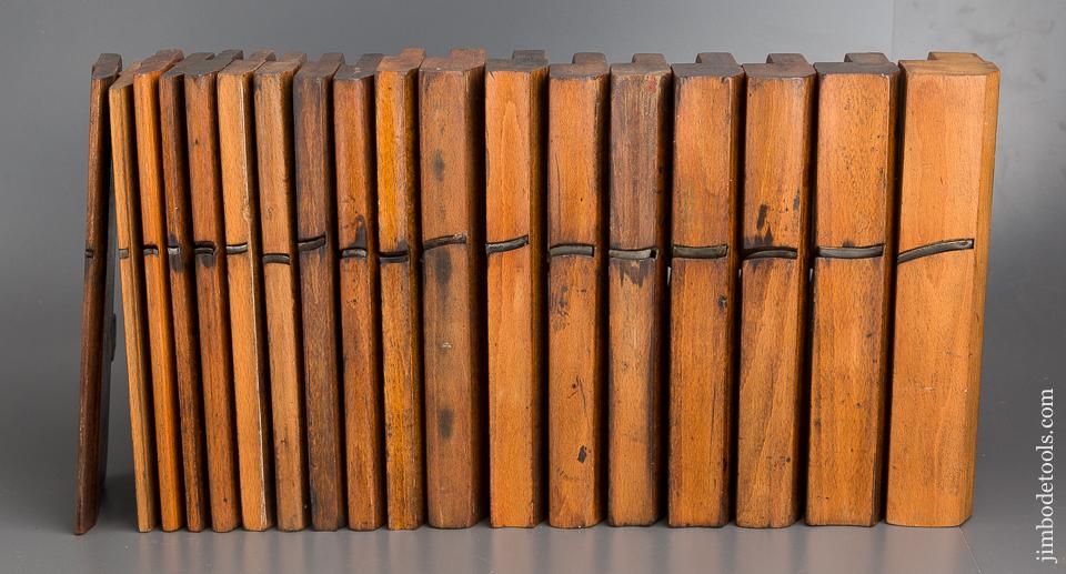 Complete Working Set of 18 Hollows & Rounds Moulding Planes with Five Matched Pairs 2-18 EVENS - 80655