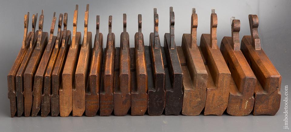 Complete Working Set of 18 Hollows & Rounds Moulding Planes Matched Maker Pairs Numbered EVENS  - 80657