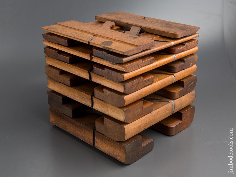 Complete Working Set of MOSELEY 18 Hollows & Rounds Molding Planes 2-18 EVENS - 80668