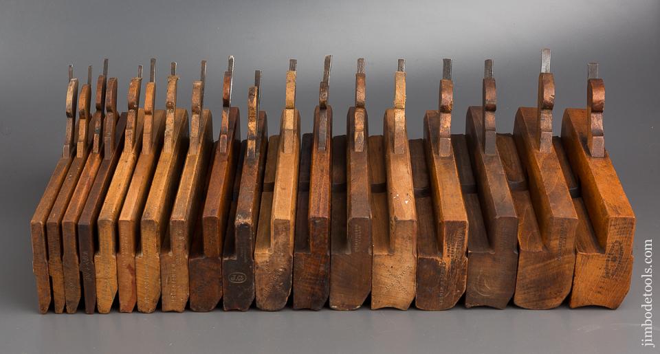 Complete Working Set of 18 MATHIESON Hollows & Rounds Molding Planes 2-18 EVENS - 80669