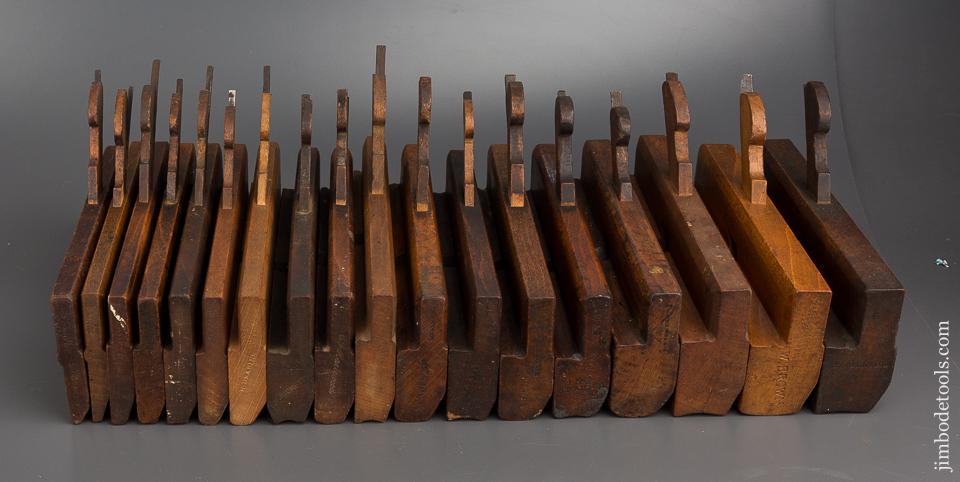 Complete Working Set of 18 Hollows & Rounds Moulding Planes EVENS - 80690