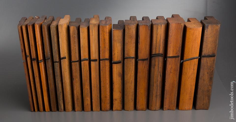 Complete Working Set of 18 Hollows & Rounds Moulding Planes EVENS - 80690