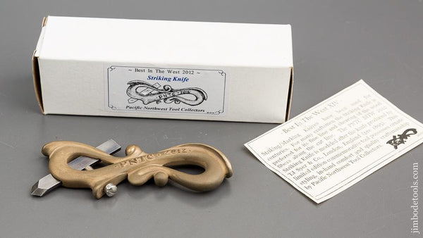 2012 PNTC Best in the West Banquet Favor 4 1/2 inch Brass Striking Knife in Original Box - 80702R