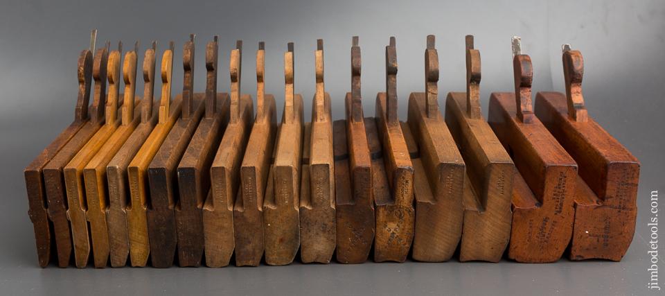 Complete Working Set of 18 Hollows & Rounds Moulding Planes Matched Maker Pairs Numbered 2-18 EVENS - 80712