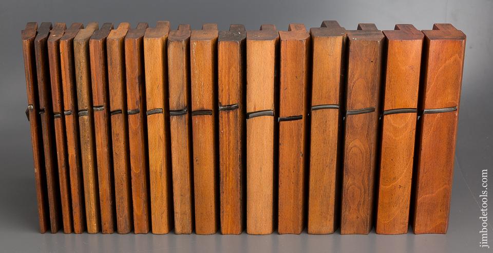 Complete Working Set of GRIFFITHS NORWICH 18 Hollows & Rounds Molding Planes 2-18 EVENS - 80714