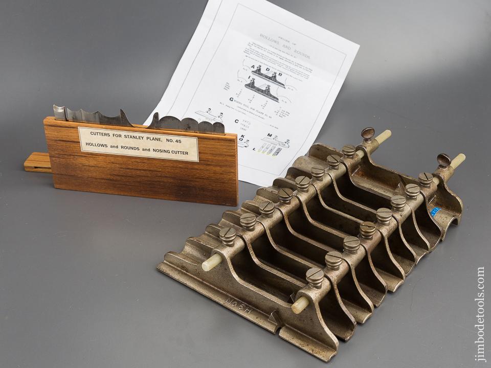 STANLEY No. 45 COMPLETE Set of Hollows & Rounds with Cutters - 80725