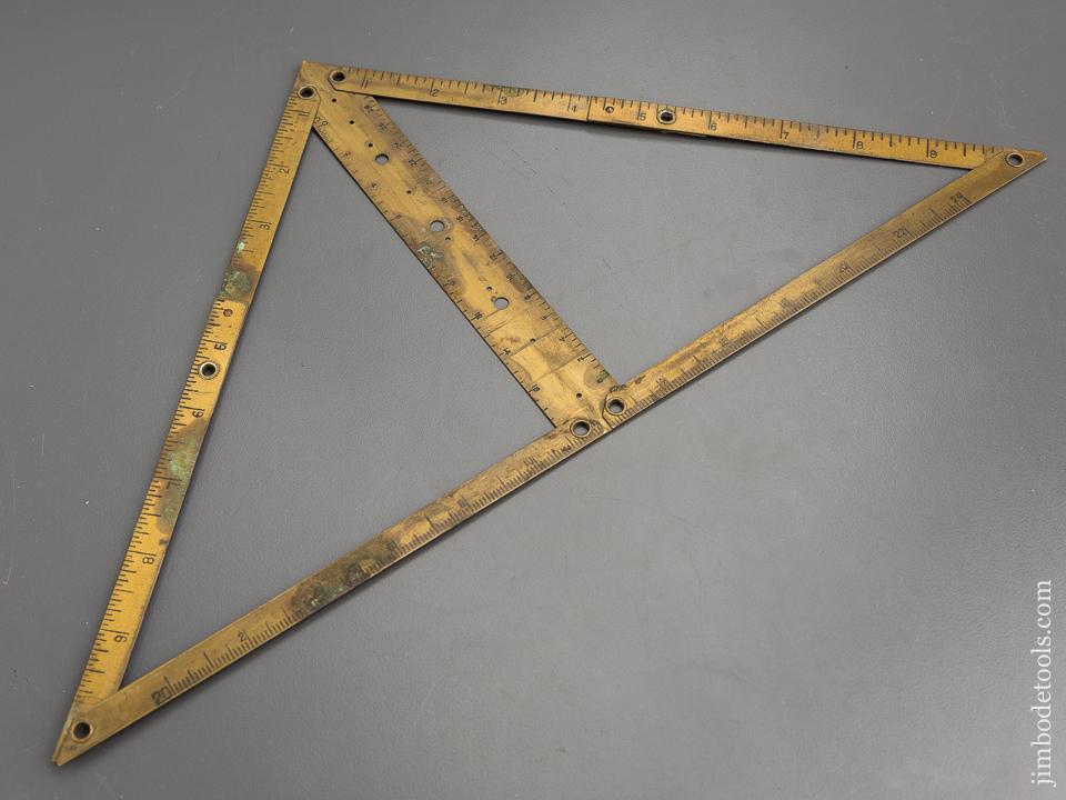 Rare and Mint ROES PATENT Pocket Protractor, Square, Triangle, Rule & Scale Combined Circa 1890 - 80743R