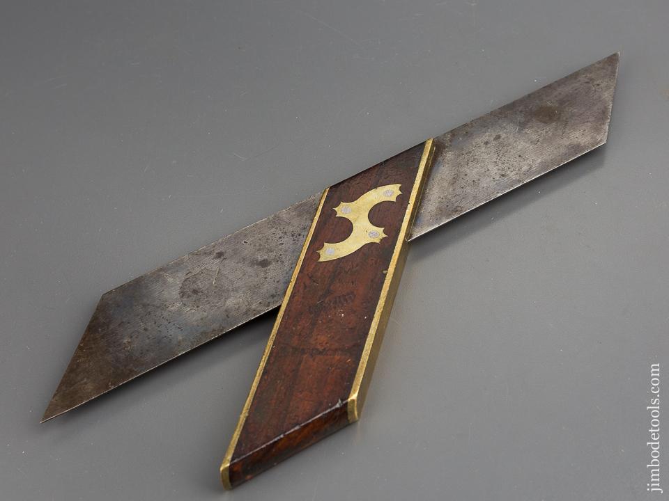 Lovely 14 inch WALTER & CO Rosewood and Brass Miter Square - 80755