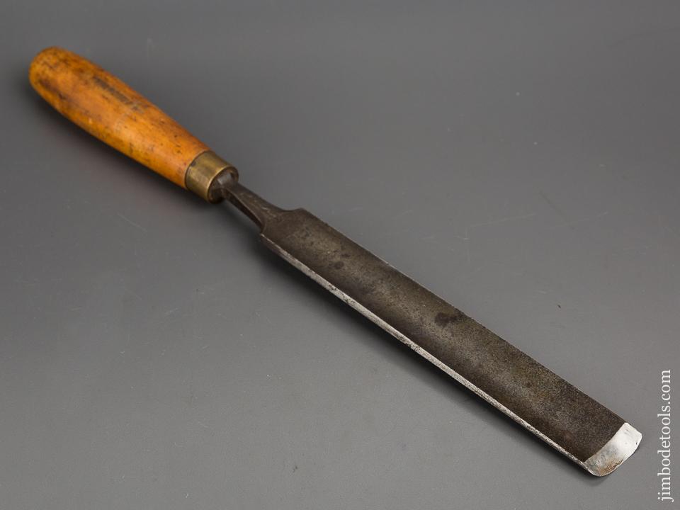1 1/4 x 15 3/4 inch MATHIESON No. 4 Sweep Boxwood Handled Tang Gouge - 80769