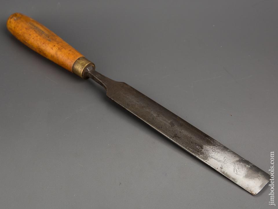 1 1/4 x 15 3/4 inch MATHIESON No. 4 Sweep Boxwood Handled Tang Gouge - 80769
