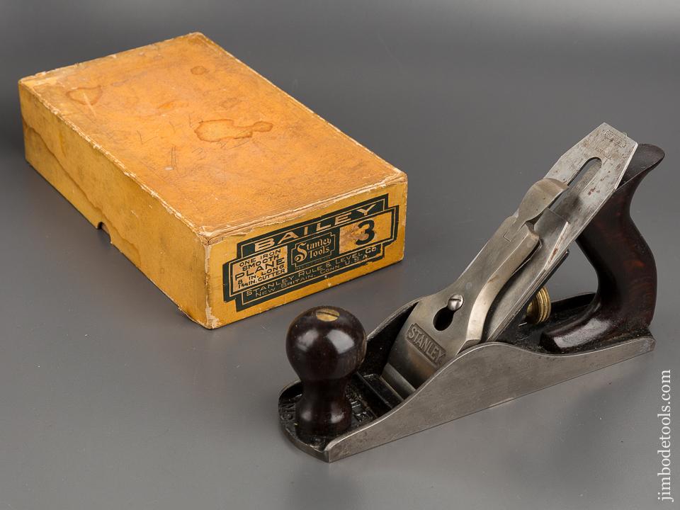 Very Early & RARE Box! STANLEY No. 3 Smooth Plane Type 13 circa 1925-28 in Original RARE Box SWEETHEART - 80782