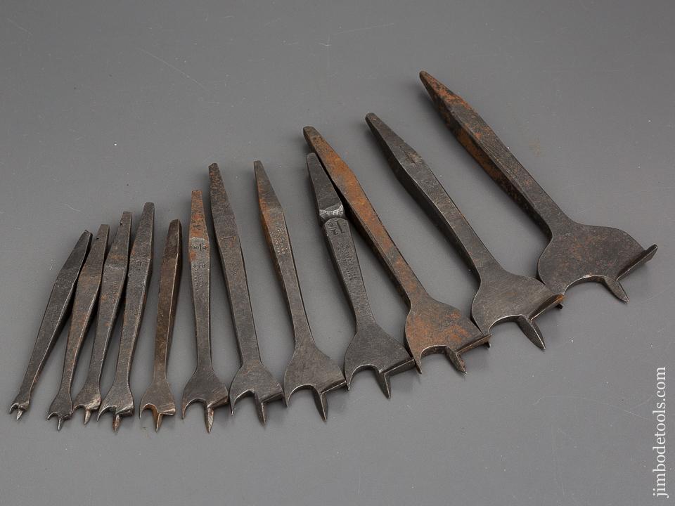 Working Set of Twelve 19th Century Center Bits for Bit Brace - 80813