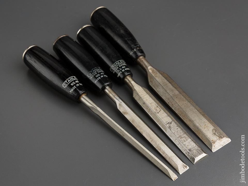 Set of Four STANLEY No. 40 EVERLASTING Chisels with Composition Handles - 80842