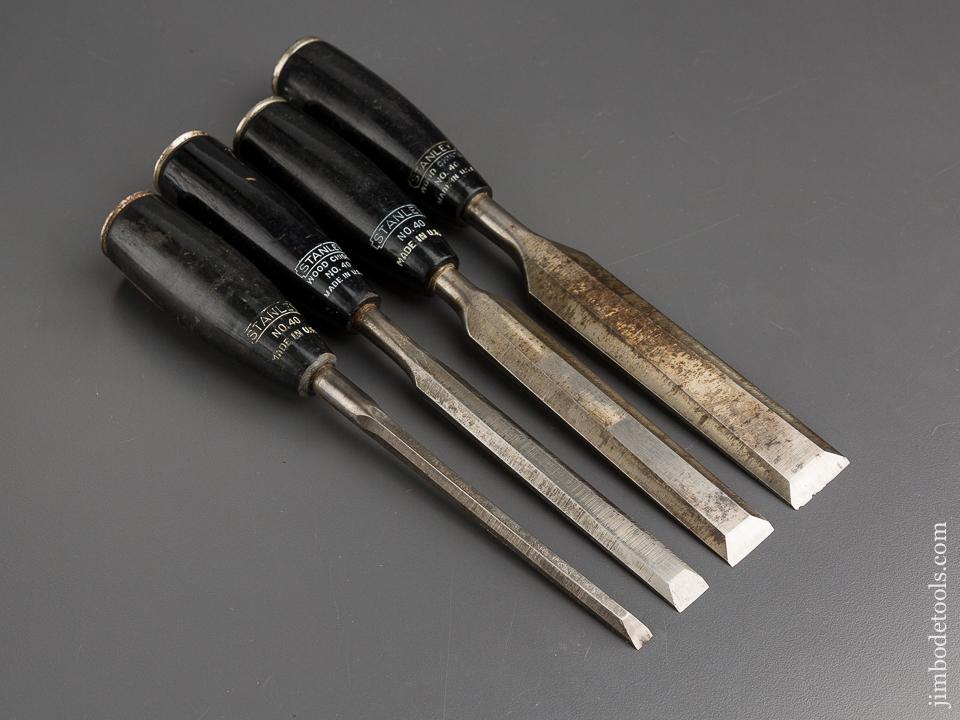 Set of Four STANLEY No. 40 EVERLASTING Chisels with Composition Handles - 80843